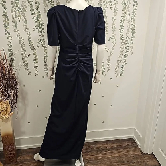 NWOT XSCAPE Ruffle Ruched Maxi Dress Sz 12 - Picture 6 of 10